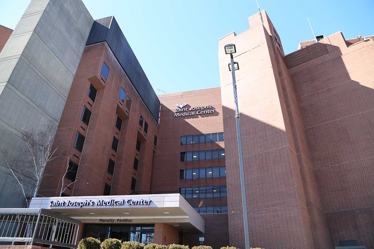 Exterior of St. Joseph's Medical Center Main Entrance
