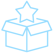 icon of star in gift box